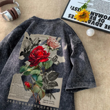 Camiseta Rosa Lavada Oversized