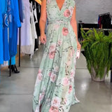 Vestido Sin Mangas Venesa™ con Escote en V y Estampado Floral