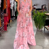 Vestido Sin Mangas Venesa™ con Escote en V y Estampado Floral