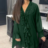 Blusa Elegante Ksenia con Detalle de Volantes