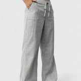 Pantalones Anchos Dominique con Detalles Elegantes