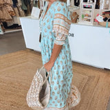 Vestido Casual Estampado Modena con Escote en V y Manga Media para Mujer