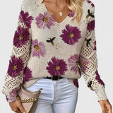 Suéter Elegante con Estampado Floral Aurélie