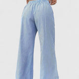 Pantalones Anchos Dominique con Detalles Elegantes