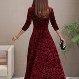 Vestido de Fiesta de Terciopelo Denise con Escote en V