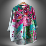 Camisa Floral Artesanal Virginia para Mujer