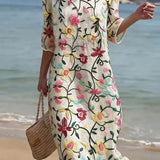Vestido Vintage Bordado Raquel