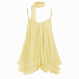 Minivestido Brisa con escote en V y volantes para Mujer