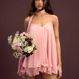 Minivestido Brisa con escote en V y volantes para Mujer