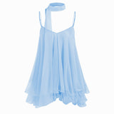 Minivestido Brisa con escote en V y volantes para Mujer