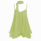 Minivestido Brisa con escote en V y volantes para Mujer