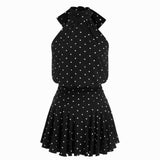 Minivestido sin mangas Griselda con cuello alto y bufanda para Mujer