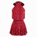 Minivestido sin mangas Griselda con cuello alto y bufanda para Mujer