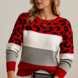 Suéter de Punto para Mujer Pasca™ con Estampado de Leopardo