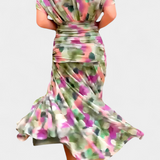 Vestido Largo de Flores Magda™ con Escote en V
