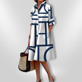 Vestido Midi Geométrico Helena