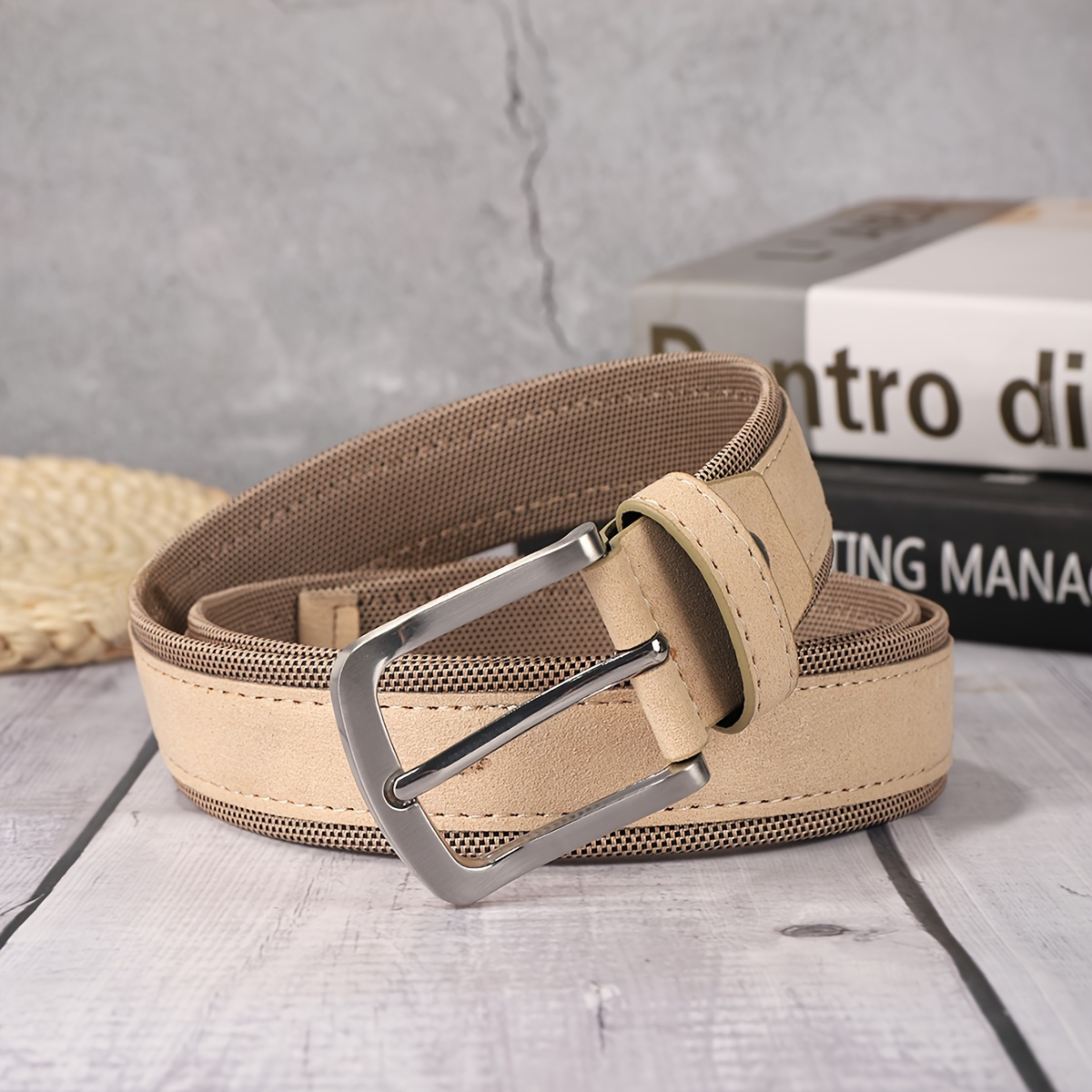 Cinturón de Piel Suede y Pizarra