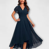 Vestido de Noche Fluido Julita con Escote en V
