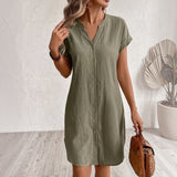 Vestido Camisero de Lino Elegante y Cómodo para Mujer Tess