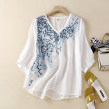 Blusa Bordada Laurienne™ con Cuello en V