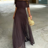 Vestido Largo Off-Shoulder Claudia™ para Bodas y Ocasiones Especiales