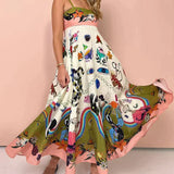 Vestido Lencero Estampado Elegante