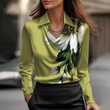 Blusa de Satén Joyce con Escote en V para Mujer