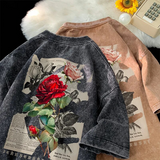 Camiseta Rosa Lavada Oversized