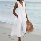 Vestido de Verano Lyra con Cuello en V