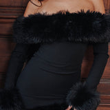 Vestido Olga™ Moderno con Detalle de Terciopelo