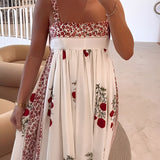 Vestido Largo Floral Ellen™ con Cuello Cuadrado