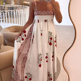 Vestido Largo Floral Ellen™ con Cuello Cuadrado