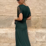Vestido Largo Floral Alondra con Escote en V