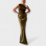 Vestido Elegante de Un Solo Hombro Amarílis
