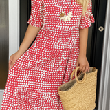 Vestido Midi de Manga Corta Zerelle