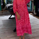 Vestido Estampado con Cuello en V