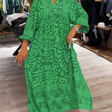 Vestido Estampado con Cuello en V