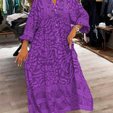 Vestido Estampado con Cuello en V