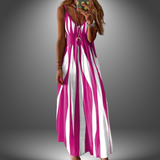 Vestido Largo Sin Mangas Rayas Margit