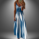 Vestido Largo Sin Mangas Rayas Margit