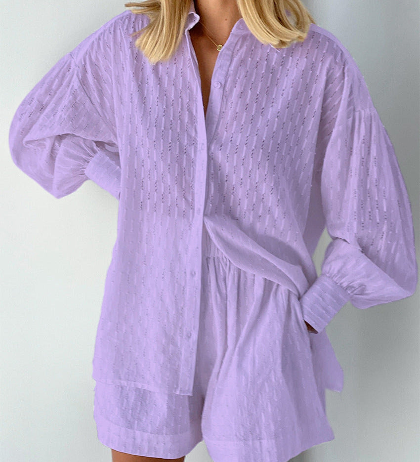 Conjunto Elegante de Camisa y Pantalones Cortos Maude