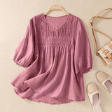 Blusa Plisada Laurienne™ con Cuello en V