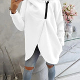Sudadera con Cremallera Asimétrica