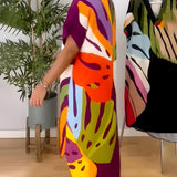 Vestido Casual con Estampado de Hojas de Colores Roos™