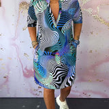 Vestido Colorido Ria™ con Cuello en V