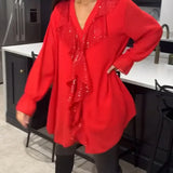 Blusa Elegante Ksenia con Detalle de Volantes