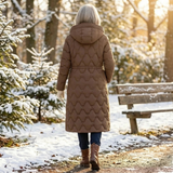 Abrigo Largo de Plumas con Capucha Lumière