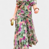 Vestido Largo de Flores Magda™ con Escote en V