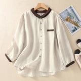 Blusa Abotonada Laurienne™ en Contraste