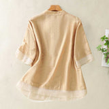 Blusa Abotonada Laurienne™ con Cuello Mandarín
